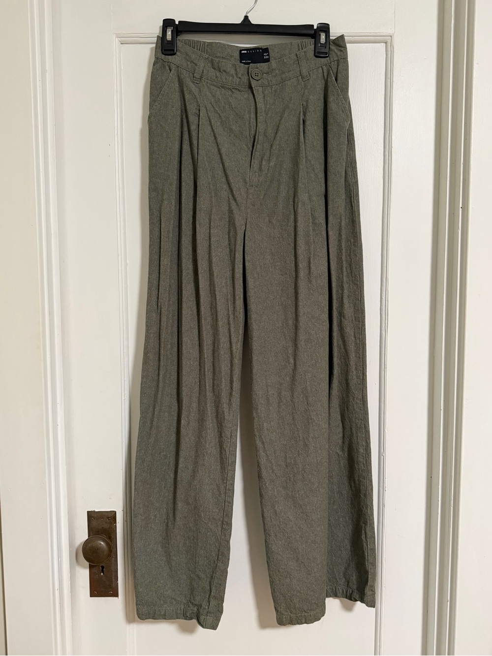 Women's Olive Green Pleated Wide-Leg Pants - ASOS